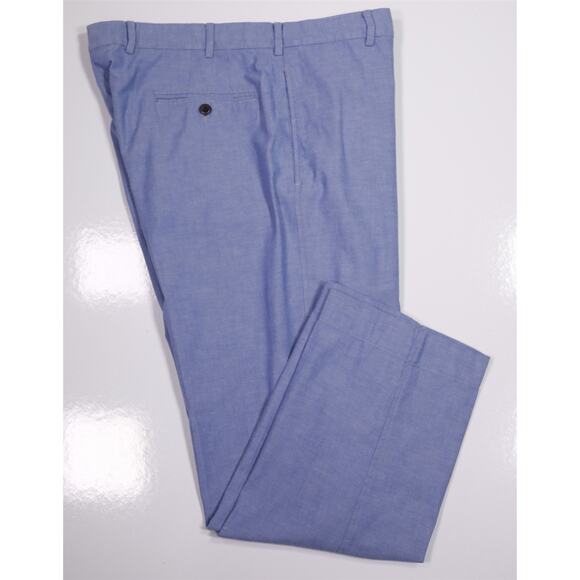 Sid Mashburn Light Blue Iridescent Flat Front Cotton Chino Pants 34x27 - Picture 1 of 7